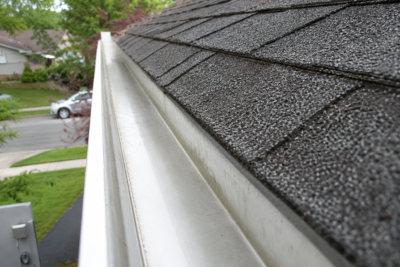 Before and after Gutter Cleaning