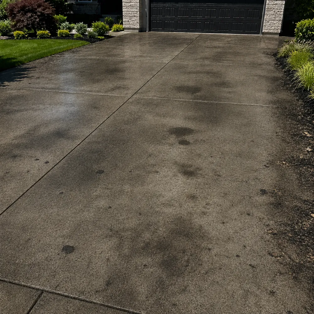 Before and after Concrete Cleaning